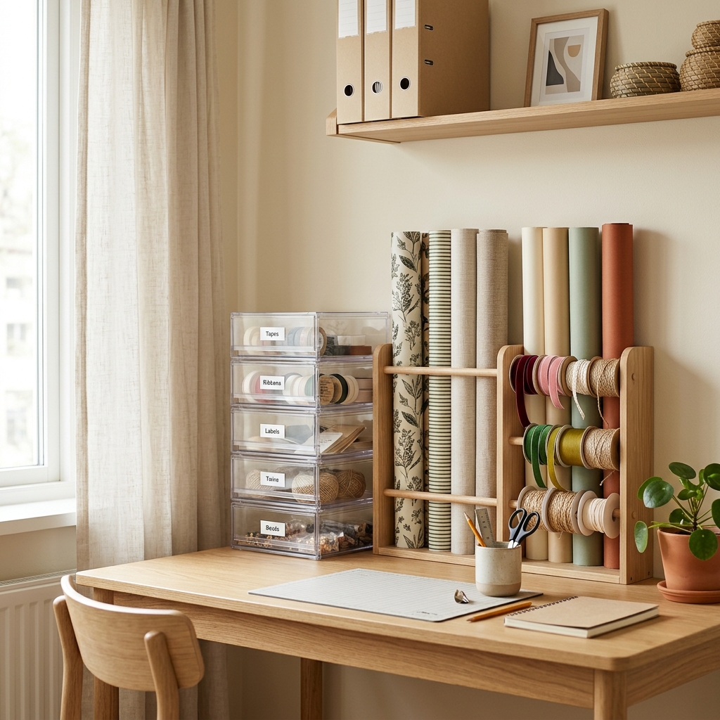 Gift Wrap and Craft Supply Organization